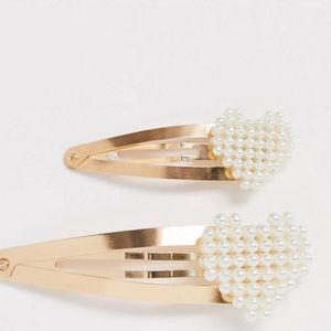 Elegant heart pearl trendy hair clips